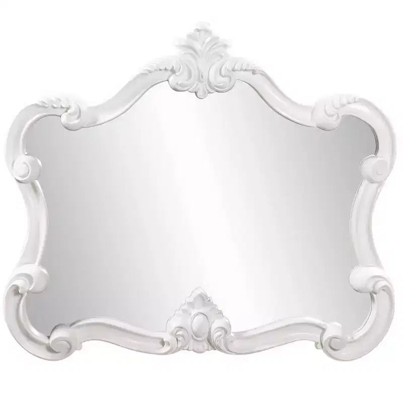Howard Elliott 28"x32" Veruca Glossy Framed Accent Wall Mirror White: Modern Rectangle, No Assembly Required