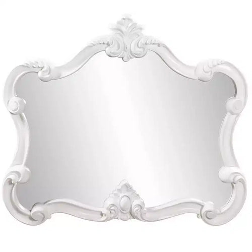 Howard Elliott 28"x32" Veruca Glossy Framed Accent Wall Mirror White: Modern Rectangle, No Assembly Required