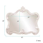 Espejo de pared decorativo brillante de 28"x32" con marco blanco: Rectangular moderno, no requiere montaje