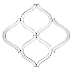 Howard Elliott Decorative Lattice Beveled Accent Wall Mirror Silver: Geometric, Interlocking, No Assembly Required, Wood Frame, Wall Mount