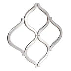 Espejo de pared decorativo biselado plateado con celosía: geométrico, entrelazado, no requiere montaje, marco de madera, para colgar en la pared