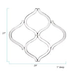Espejo de pared decorativo biselado plateado con celosía: geométrico, entrelazado, no requiere montaje, marco de madera, para colgar en la pared