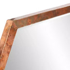 Espejo de pared con marco de madera color cobre: Forma octogonal moderna, no requiere montaje, para colgar en la pared