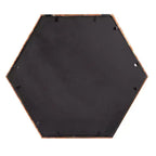 Espejo de pared con marco de madera color cobre: Forma octogonal moderna, no requiere montaje, para colgar en la pared