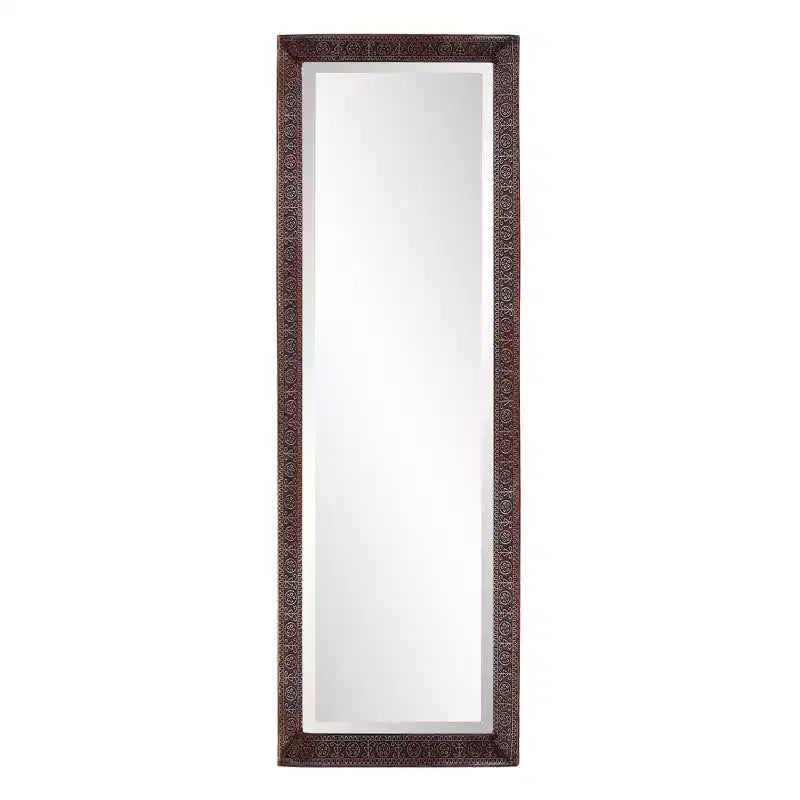 Howard Elliott 12"x36" Rectangular Full Length Dressing Mirror with Hand Crafted Metal Frame Bronze: Elegant Modern Decor