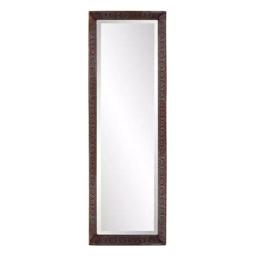 Howard Elliott 12"x36" Rectangular Full Length Dressing Mirror with Hand Crafted Metal Frame Bronze: Elegant Modern Decor
