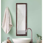 Espejo rectangular de cuerpo entero de 30x91 cm con marco de metal artesanal en bronce: Decoración elegante y moderna