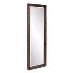 Espejo rectangular de cuerpo entero de 30x91 cm con marco de metal artesanal en bronce: Decoración elegante y moderna