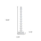 Estantería moderna en torre de metal blanco de sesenta estantes