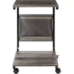 Mesa auxiliar rústica en C Ashwood con bolsillo lateral de almacenamiento