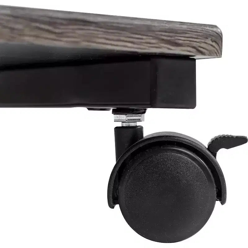 Mesa auxiliar rústica en C Ashwood con bolsillo lateral de almacenamiento