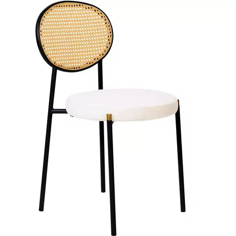 Juego de Comedor - Mesa de Comedor Redonda de 36" con Tablero de MDF Negro y Base Dorada, 4 Sillas de Comedor de Terciopelo con Patas de Acero Negro