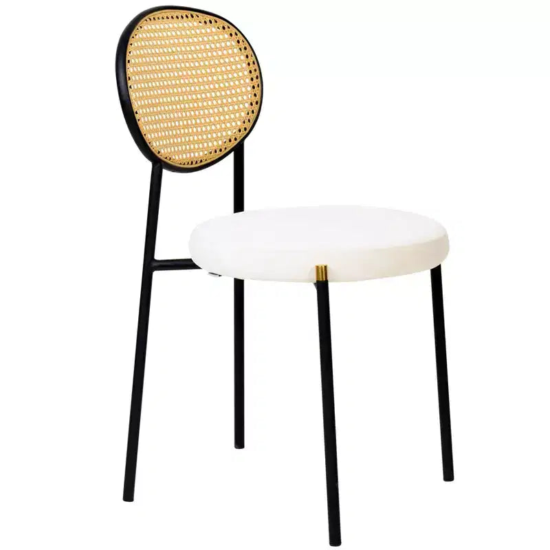 Juego de Comedor - Mesa de Comedor Redonda de 36" con Tablero de MDF Negro y Base Dorada, 4 Sillas de Comedor de Terciopelo con Patas de Acero Negro