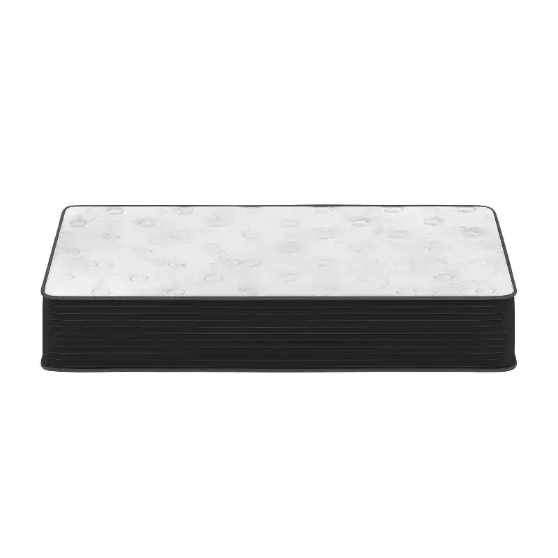 Colchón Híbrido de 12 Pulgadas, Espuma de Alta Densidad Refrescante y Colchón de Muelles Ensacados en Caja, Espuma CertiPur-US, Blanco/Negro