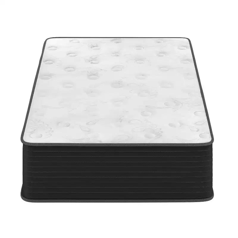 Colchón Híbrido de 12 Pulgadas, Espuma de Alta Densidad Refrescante y Colchón de Muelles Ensacados en Caja, Espuma CertiPur-US, Blanco/Negro