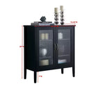 Mesa consola de madera de 2 puertas/Armario auxiliar de almacenamiento, Negro