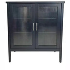 Mesa consola de madera de 2 puertas/Armario auxiliar de almacenamiento, Negro