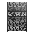 Jardinera de metal negro de 72 pulgadas de alto por 47 pulgadas de ancho con enrejado y pantalla de privacidad para patio de café, jardín y balcones