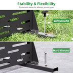 Jardinera de metal negro de 72 pulgadas de alto por 47 pulgadas de ancho con enrejado y pantalla de privacidad para patio de café, jardín y balcones