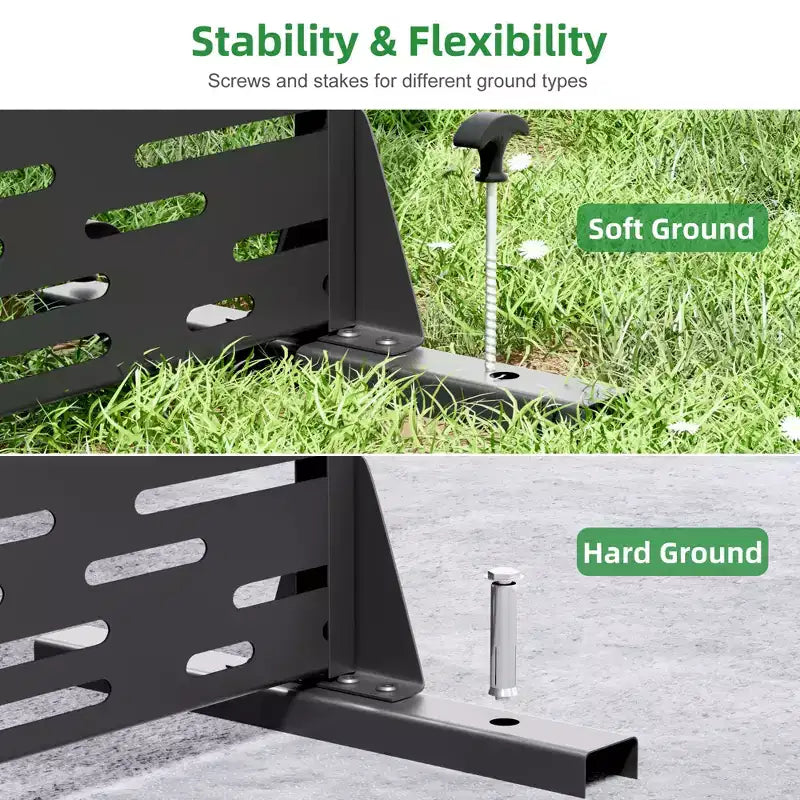 Jardinera de metal negro de 72 pulgadas de alto por 47 pulgadas de ancho con enrejado y pantalla de privacidad para patio de café, jardín y balcones