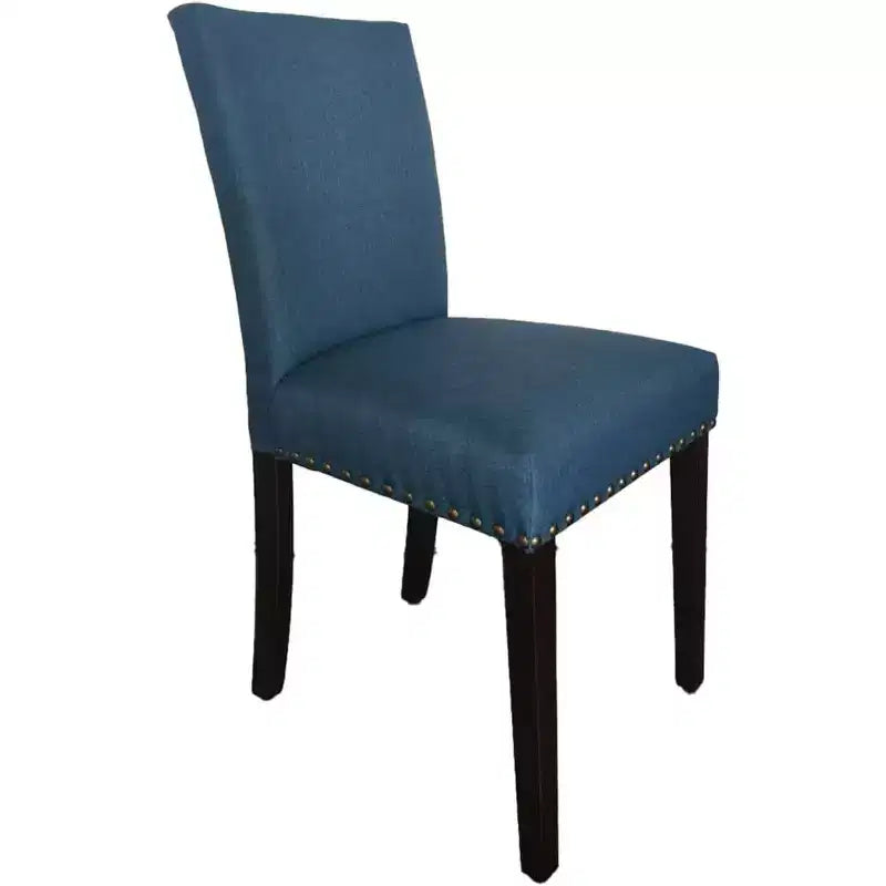 Juego de 2 sillas de comedor tapizadas Sillas Parsons de tela ergonómicas de respaldo alto con ribete de tachuelas para cocina/comedor/hotel