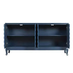 Aparador bufé de 59 pulgadas, mueble de almacenamiento de madera con estante ajustable, mueble de barra de café de cuatro puertas, mueble consola para sala de estar o pasillo