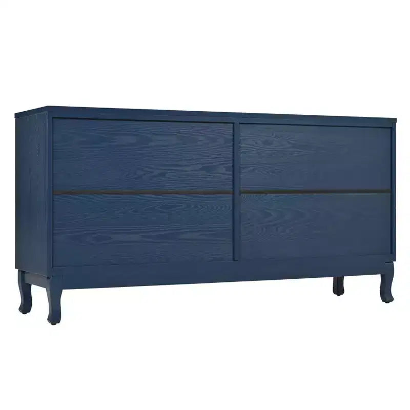 Aparador bufé de 59 pulgadas, mueble de almacenamiento de madera con estante ajustable, mueble de barra de café de cuatro puertas, mueble consola para sala de estar o pasillo