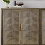 Mueble de Almacenamiento Vintage de 55.12''W con 4 Puertas y Estantes Ajustables