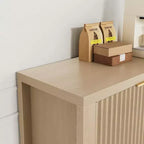 Mueble para TV de 59 pulgadas para televisores de hasta 65 pulgadas, centro de entretenimiento para TV moderno de mediados de siglo con gabinetes de almacenamiento y estantes abiertos, gabinete de TV de madera para el hogar