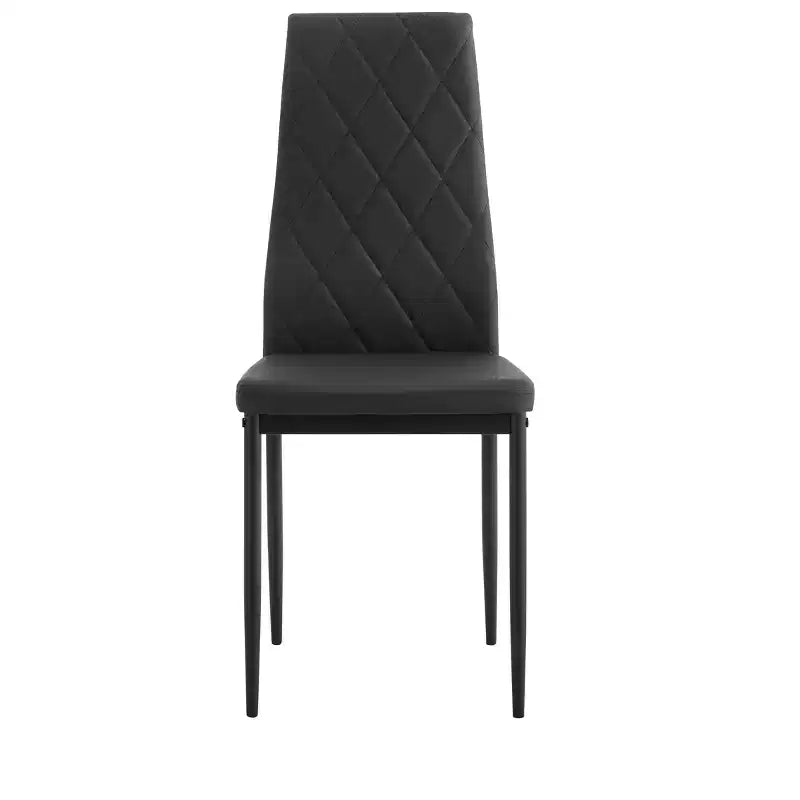 Juego de 4 sillas de comedor de cuero PU con forma de diamante y tapizado de cuero suave