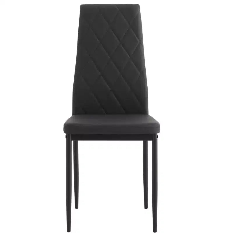 Juego de 4 sillas de comedor de cuero PU con forma de diamante y tapizado de cuero suave