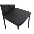 Juego de 4 sillas de comedor de cuero PU con forma de diamante y tapizado de cuero suave