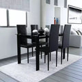 Juego de 4 sillas de comedor de cuero PU con forma de diamante y tapizado de cuero suave