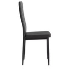 Juego de 4 sillas de comedor de cuero PU con forma de diamante y tapizado de cuero suave