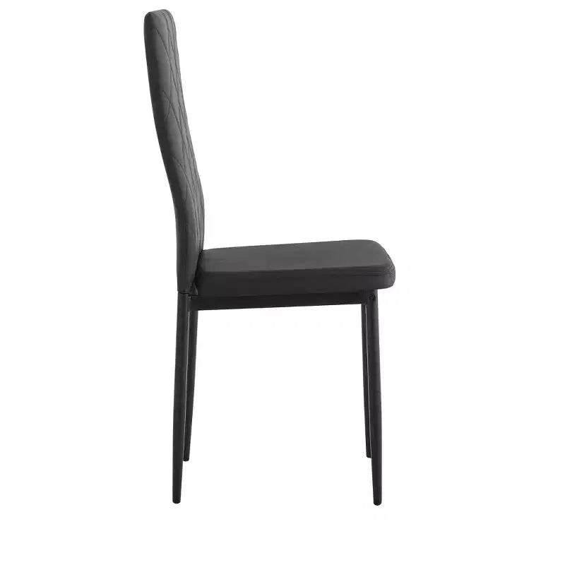 Juego de 4 sillas de comedor de cuero PU con forma de diamante y tapizado de cuero suave