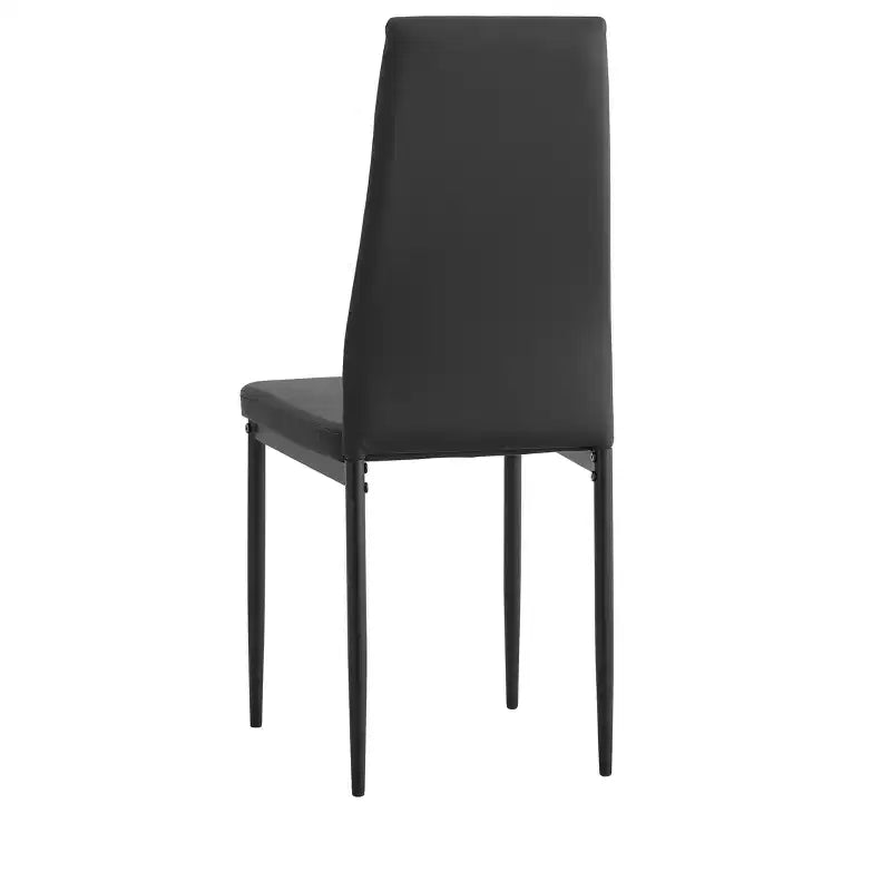 Juego de 4 sillas de comedor de cuero PU con forma de diamante y tapizado de cuero suave