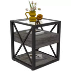 Juego de mesa de comedor industrial de 3 piezas para 2 personas, mesa y sillas de cocina, juegos de comedor para espacios pequeños