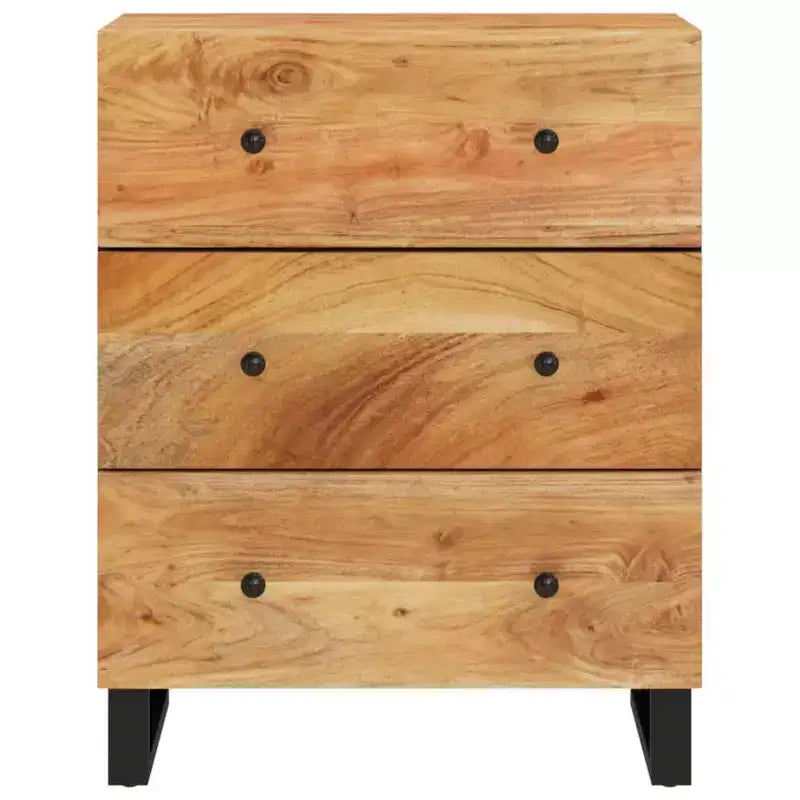 Aparador de madera maciza de acacia con encanto industrial - Armario espacioso y parte superior robusta para exhibir la decoración del hogar