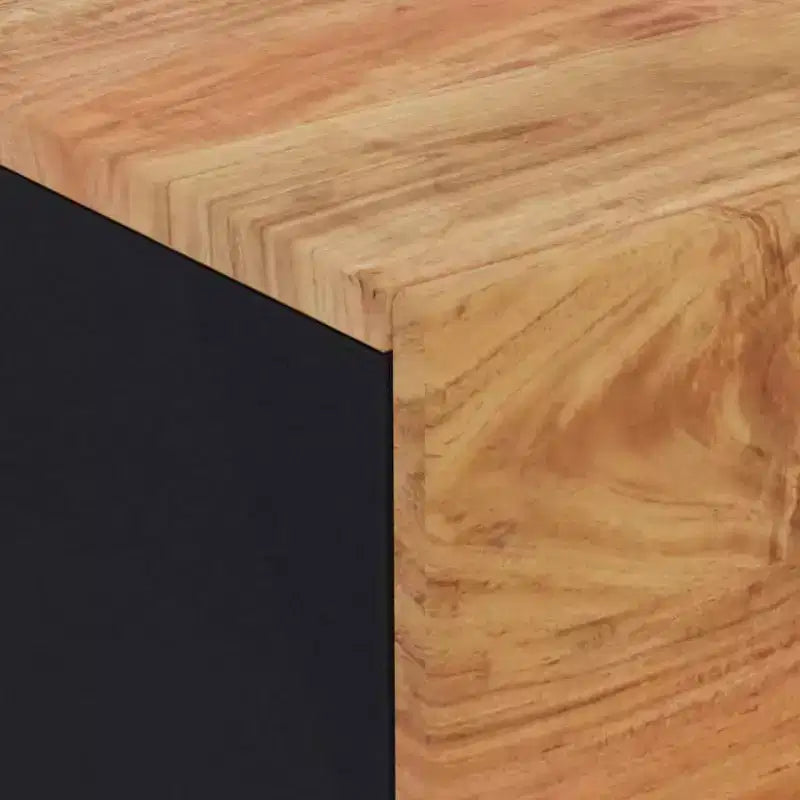 Aparador de madera maciza de acacia con encanto industrial - Armario espacioso y parte superior robusta para exhibir la decoración del hogar