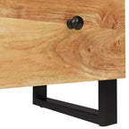 Aparador de madera maciza de acacia con encanto industrial - Armario espacioso y parte superior robusta para exhibir la decoración del hogar