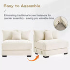 Sofá Modular Nuboso Sobredimensionado, Sofás Seccionales Convertibles Asiento Profundo Reposabrazos Extra Anchos