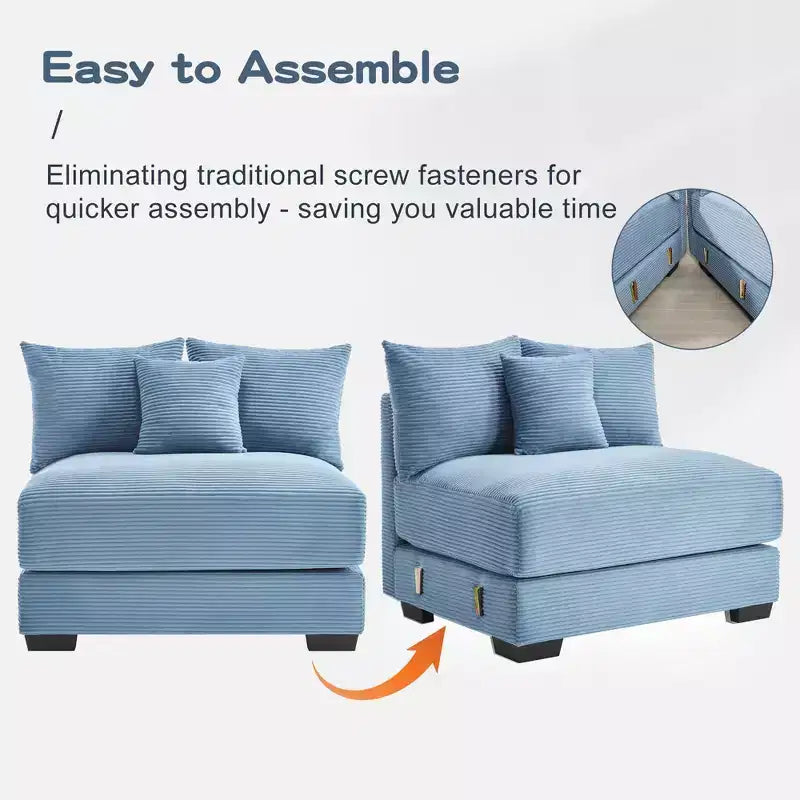 Sofá Modular Nuboso Sobredimensionado, Sofás Seccionales Convertibles Asiento Profundo Reposabrazos Extra Anchos