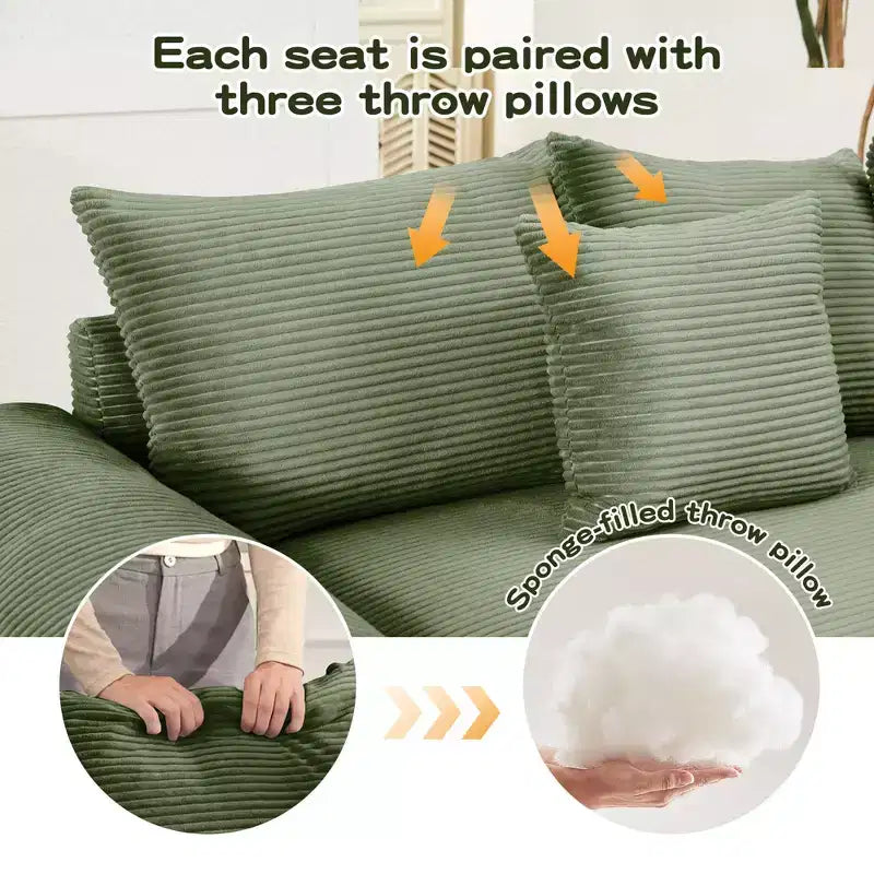 Sofá Modular Nuboso Sobredimensionado, Sofás Seccionales Convertibles Asiento Profundo Reposabrazos Extra Anchos