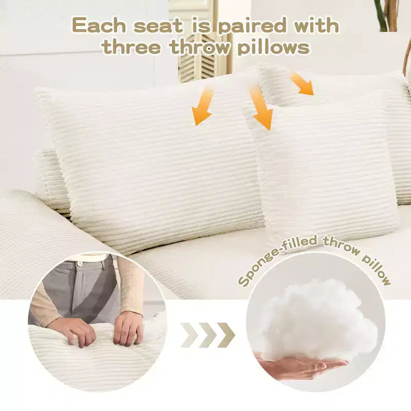 Sofá Modular Nuboso Sobredimensionado, Sofás Seccionales Convertibles Asiento Profundo Reposabrazos Extra Anchos
