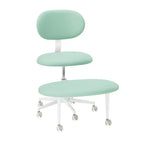 Silla ergonómica con ruedas con diseño de tiras cruzadas, silla de oficina sin brazos para espacios pequeños, soporte lumbar mejorado, altura ajustable