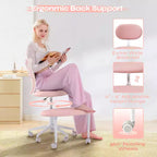 Silla ergonómica con ruedas con diseño de tiras cruzadas, silla de oficina sin brazos para espacios pequeños, soporte lumbar mejorado, altura ajustable