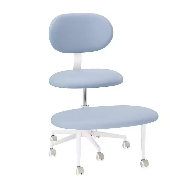 Silla ergonómica con ruedas con diseño de tiras cruzadas, silla de oficina sin brazos para espacios pequeños, soporte lumbar mejorado, altura ajustable