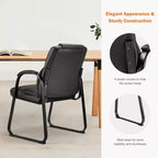 Sillas de sala de espera grandes y altas, de piel sintética, para oficina, escritorio, silla de invitados con reposabrazos acolchados para personas mayores, zona de recepción, sala de conferencias