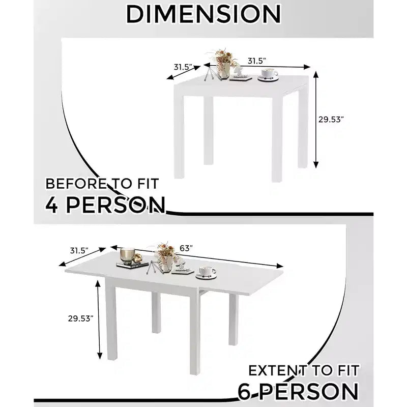 Juego de mesa de comedor extensible para exteriores para 4-6 personas, mesa de patio de 80-160 cm, estructura de aluminio