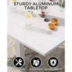 Juego de mesa de comedor extensible para exteriores para 4-6 personas, mesa de patio de 80-160 cm, estructura de aluminio